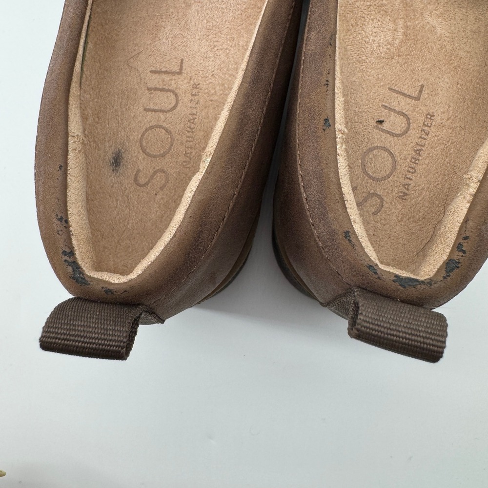 Soul Naturalizer Platform Loafers 7 Brown Wedge Chunky Slip On Joyla Academia - Picture 11 of 13